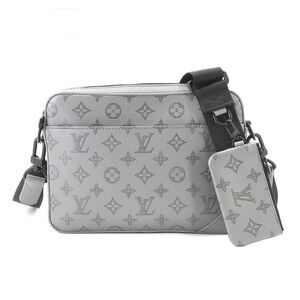 Louis Vuitton Monogram Shadow Duo Messenger Shoulder Bag Leather Gray